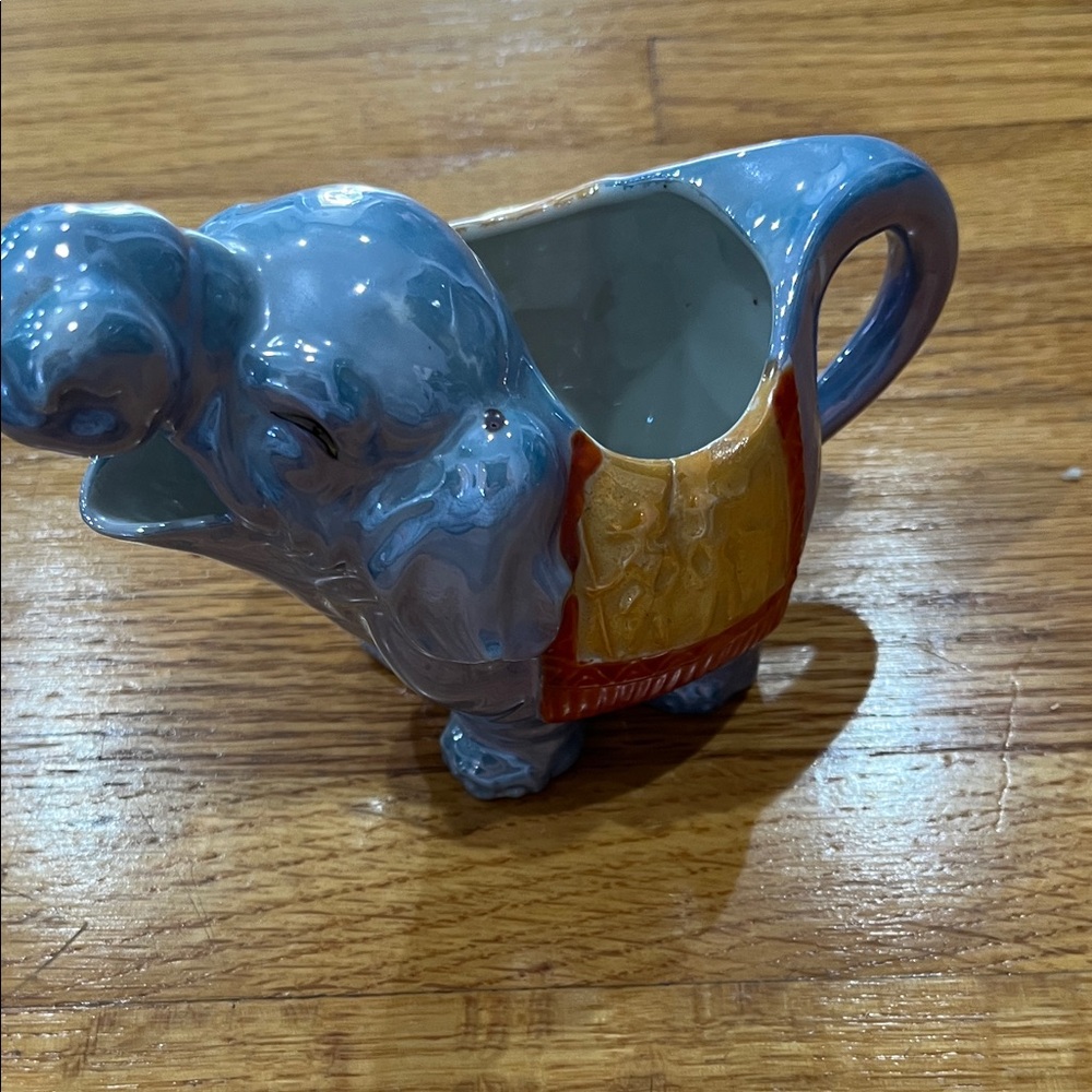 Blue Elephant Ceramic Pitcher